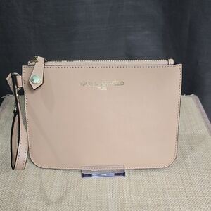 Karl Lagerfeld Tan Wristlet NWOT